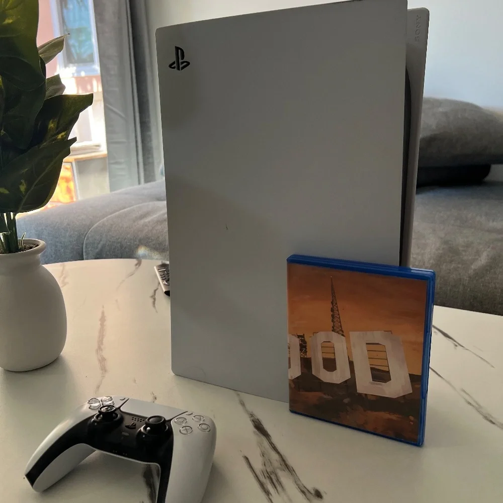 PlayStation 5 with controller and GTA 5